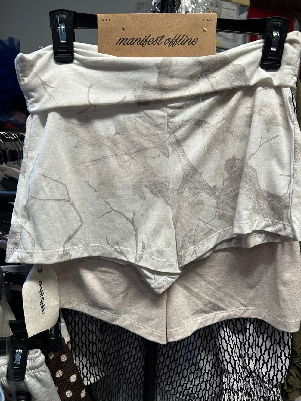 Manifest Offline Women's Cream Layered Lounge Shorts